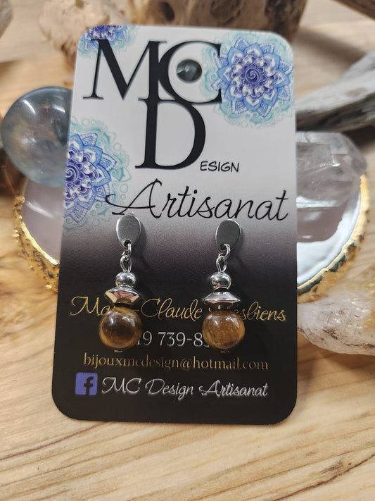 Boucles d'oreilles Oeil de tigre