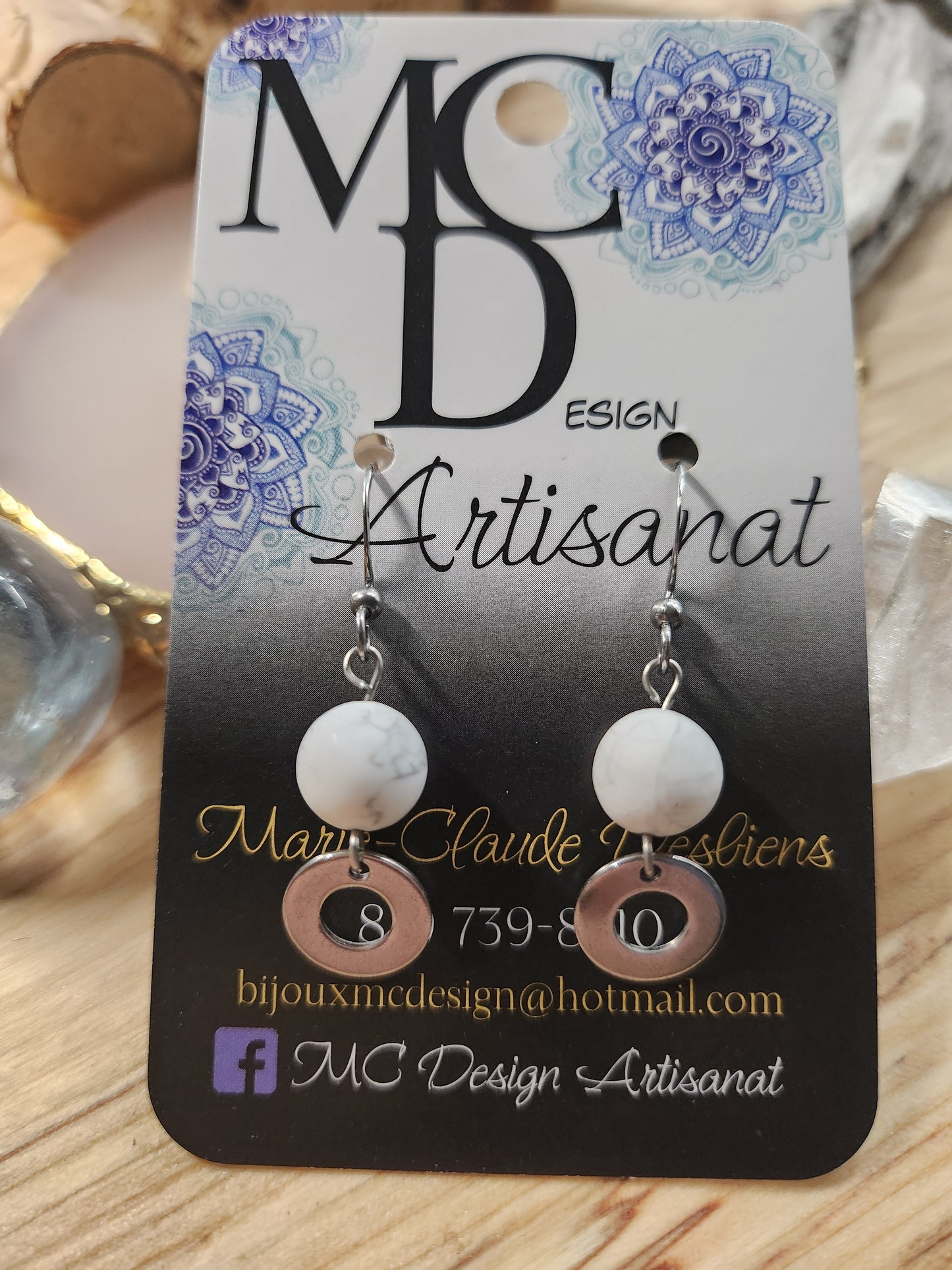 Boucles d'oreilles Howlite